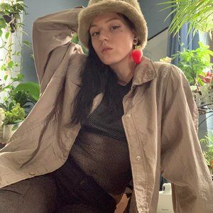 🎞80s/90s beige metallic windbreaker